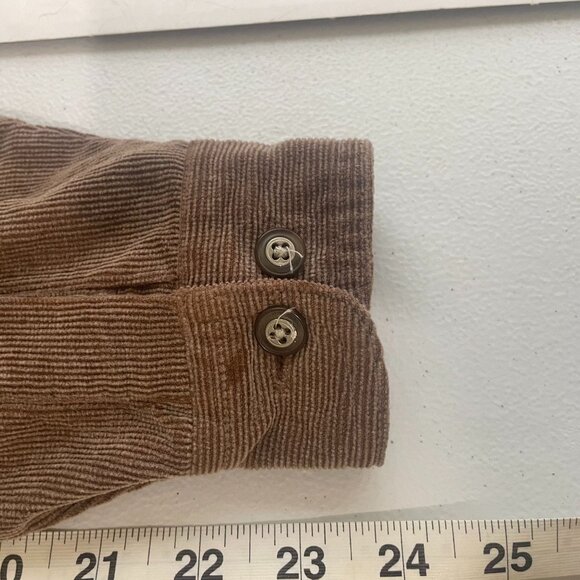 St John's Bay Wildermess Lodges Brown Corduroy Button-Up‎ Shirt Women's SZ M - Picture 8 of 11